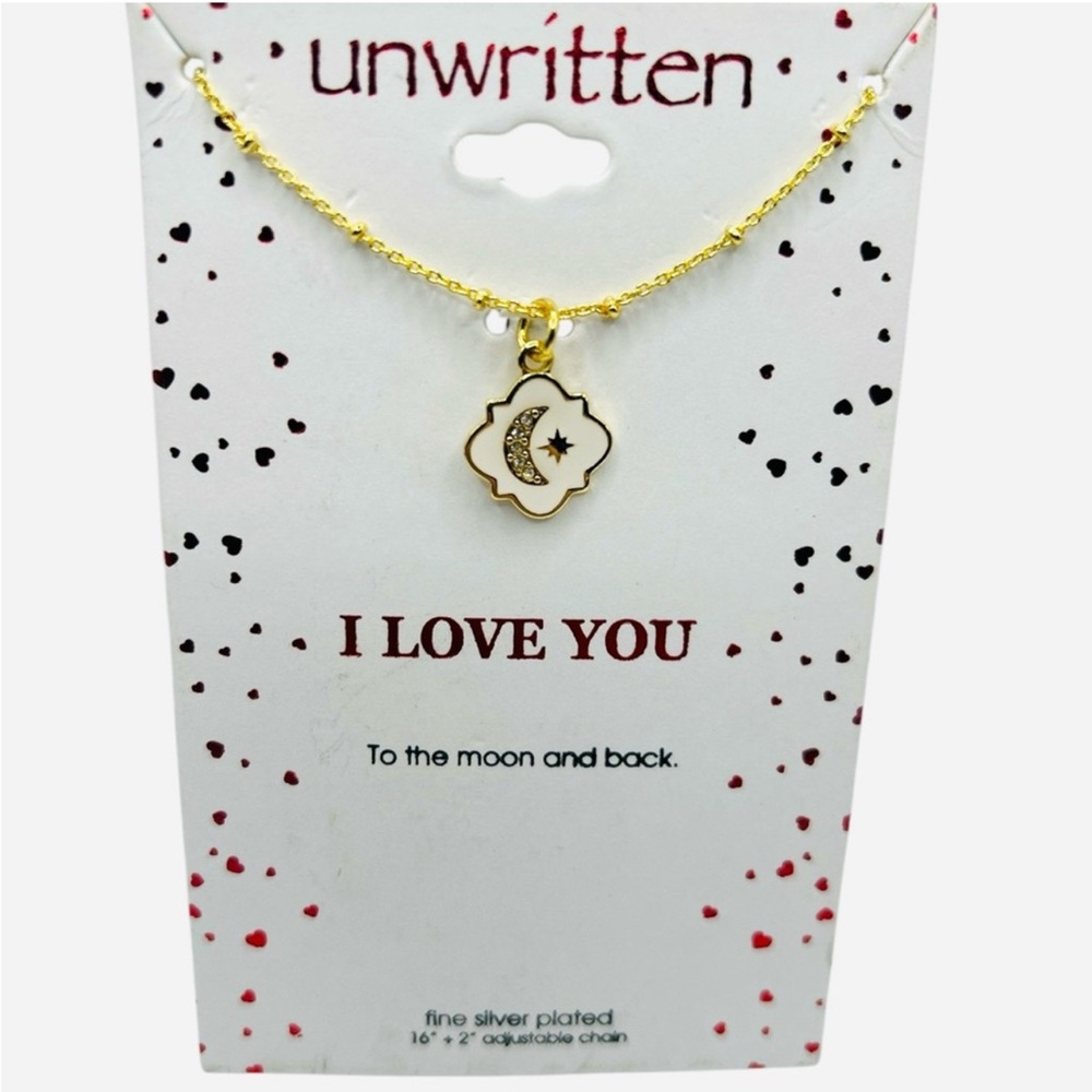UNWRITTEN Silver Plated “I LOVE YOU To The Moon And Back” Necklace